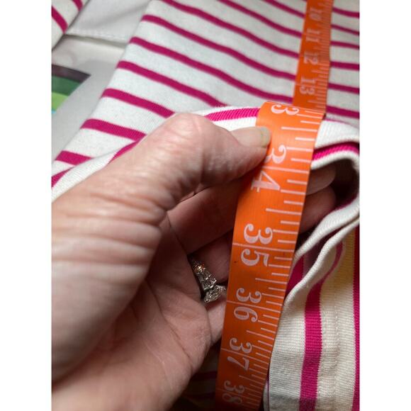 Vineyard Vines Dress Medium Pink White Stripe‎ Cotton  3 Quarter Sleeves Coastal - Picture 10 of 10